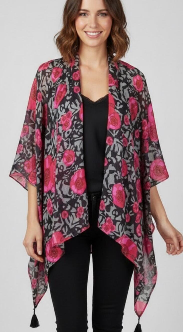 Floral wrap/scarf/kimono
